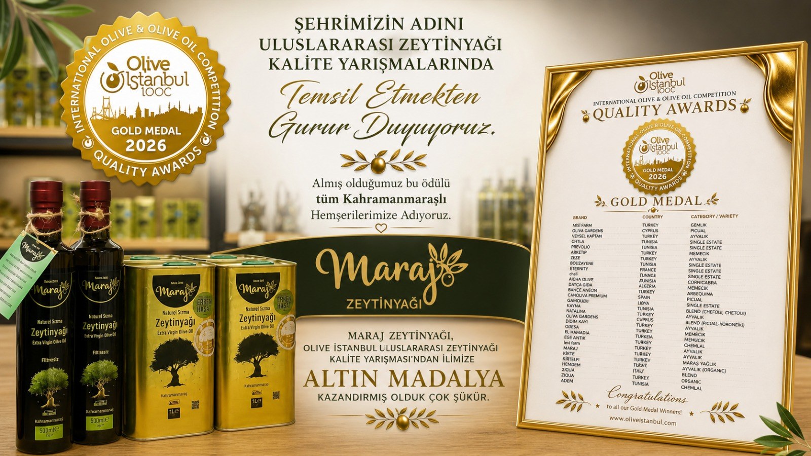 KAHRAMANMARAŞ’TAN DÜNYAYA ALTIN LEZZET