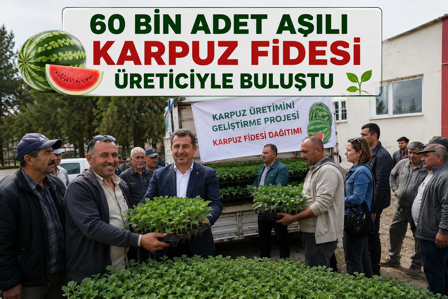 EDİRNE’DE ÜRETİCİLERE KARPUZ FİDESİ DESTEĞİ