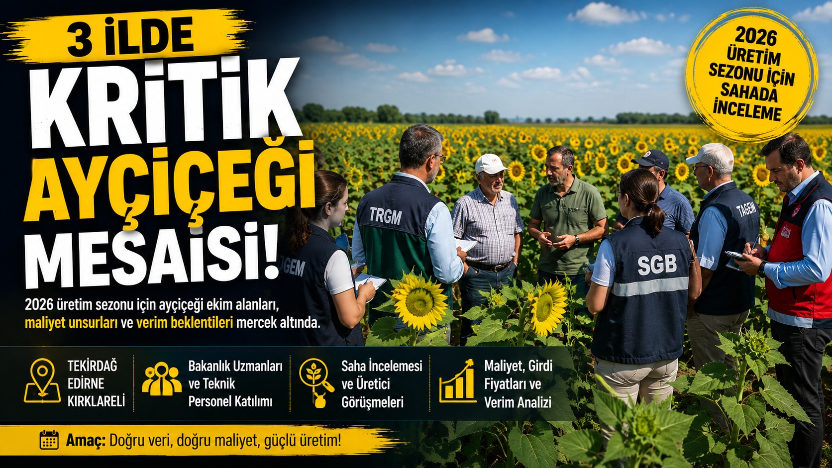 3 İLDE DEV AYÇİÇEĞİ HAMLESİ