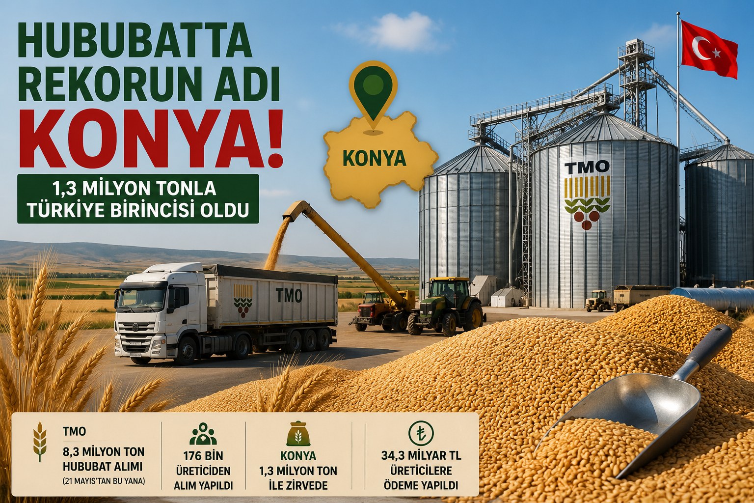 KONYA, HUBUBAT ALIMINDA TÜRKİYE LİDERİ OLDU