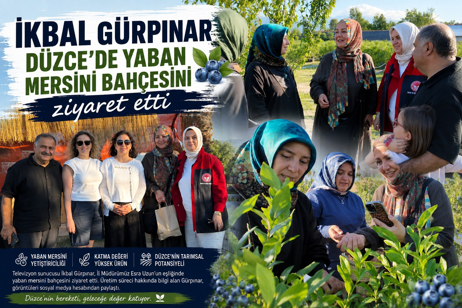 İKBAL GÜRPINAR DÜZCE'DE YABAN MERSİNİ BAHÇESİNİ ZİYARET ETTİ