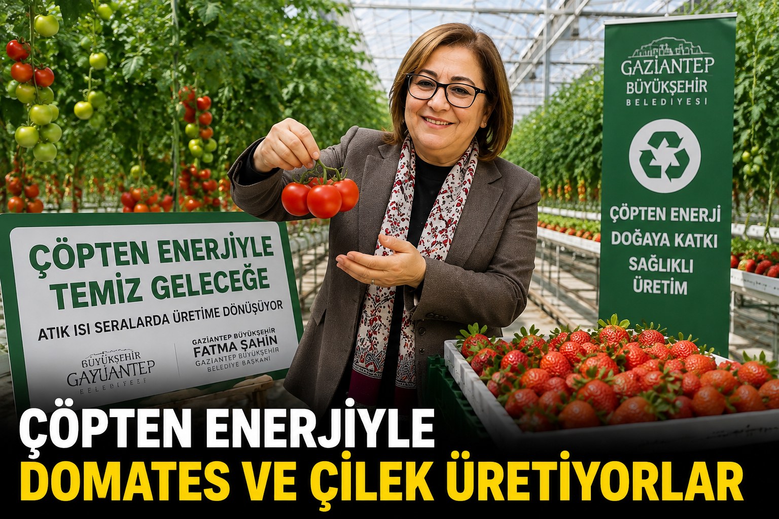 ÇÖPTEN ENERJİYLE DOMATES VE ÇİLEK ÜRETİYORLAR
