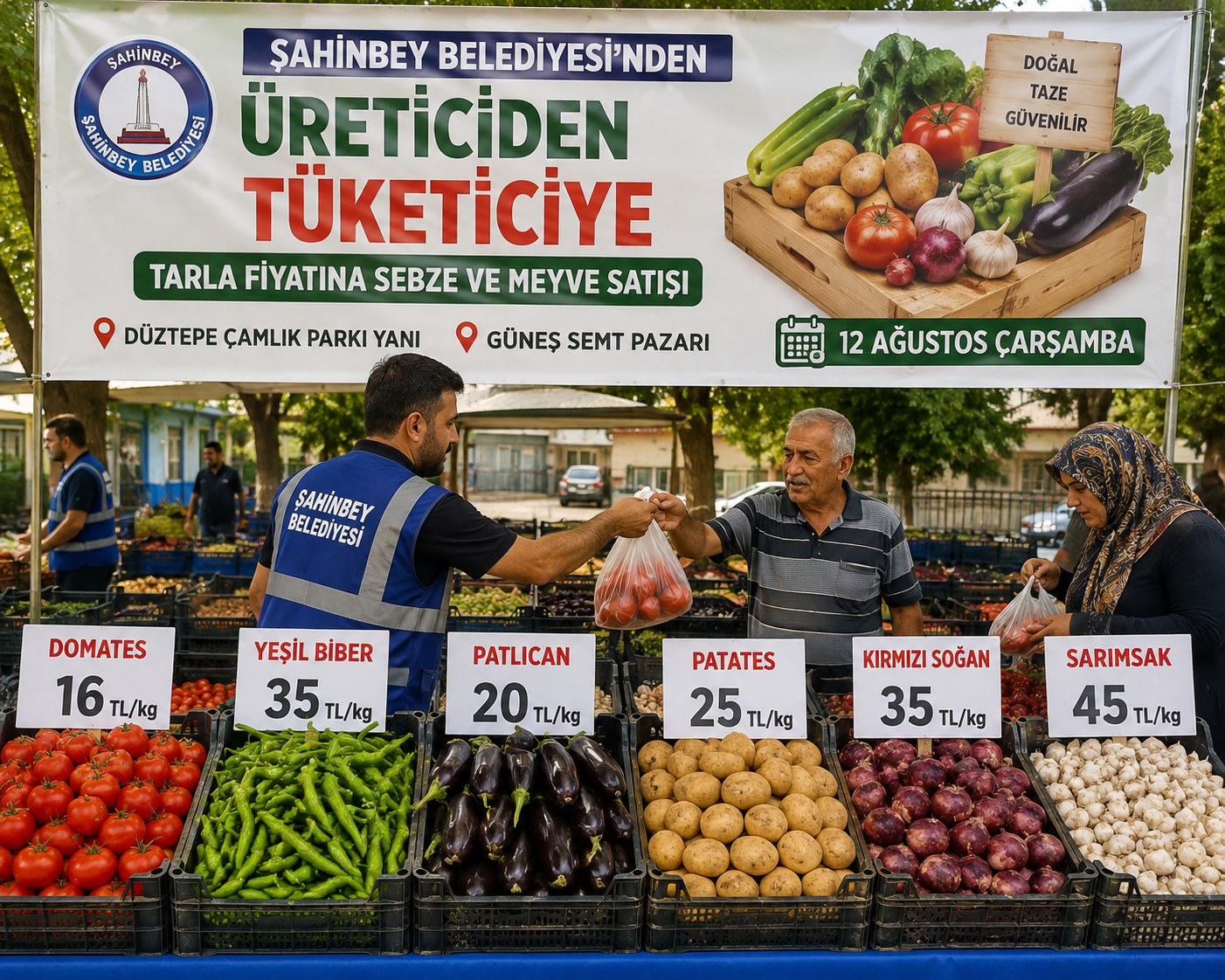 GAZİANTEP’TE TARLA FİYATINA SATIŞ DOMATES 16 TL