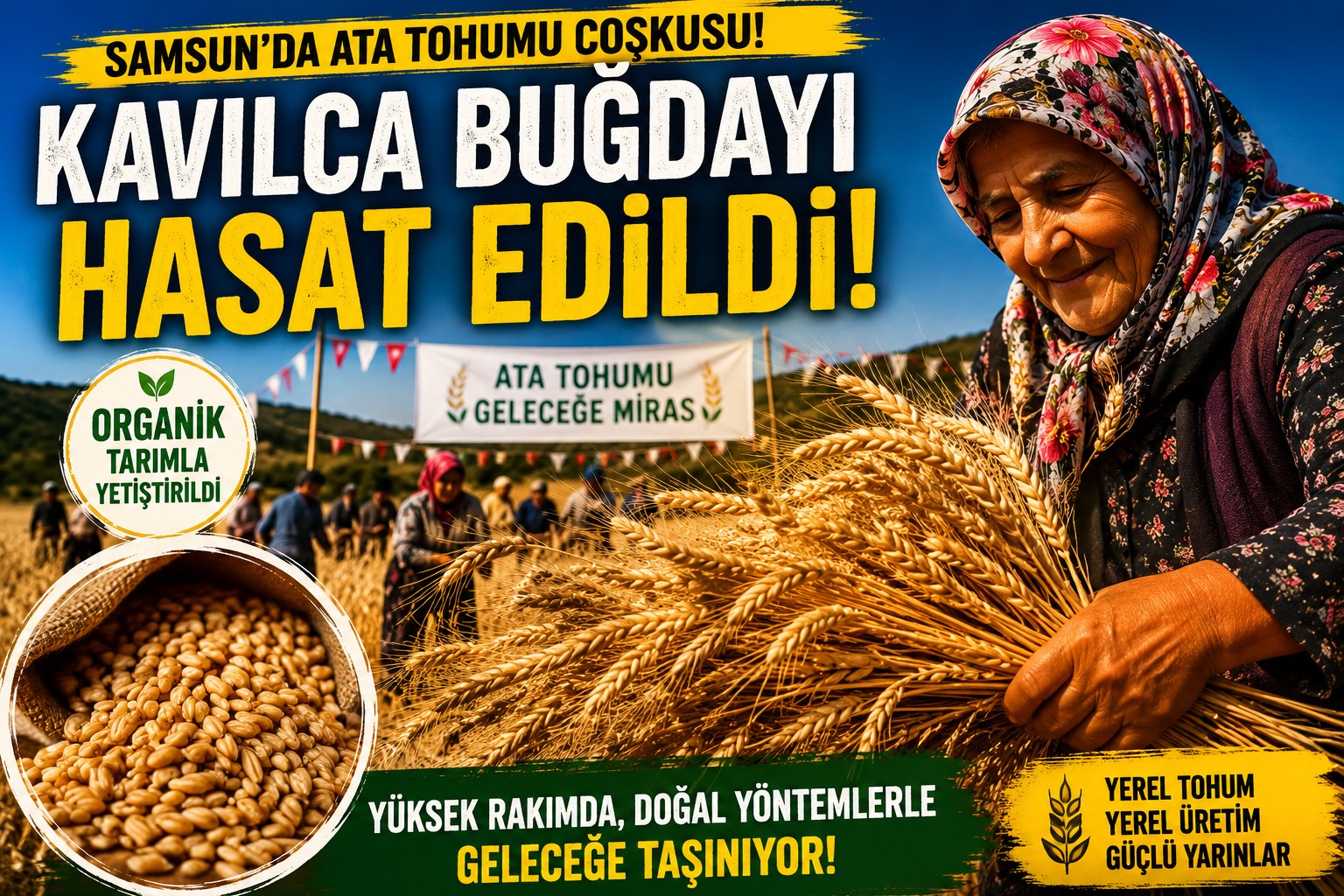 SAMSUN’DA ATA TOHUMU TARLAYA DÖNDÜ